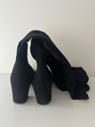 Botas altas antelina negras mujer