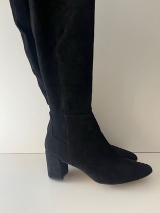 Botas altas antelina negras mujer