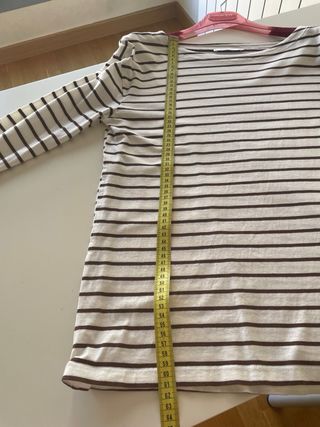 Camiseta Zara Rayas Marrón Talla M