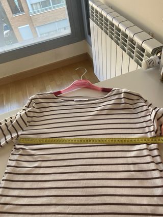 Camiseta Zara Rayas Marrón Talla M