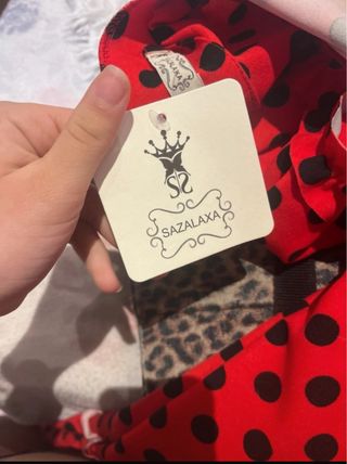 Vestido Largo Flamenco Rojo Lunares