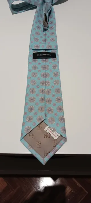 CORBATA DE LINO, PEDRO DEL HIERRO, TURQUESA.