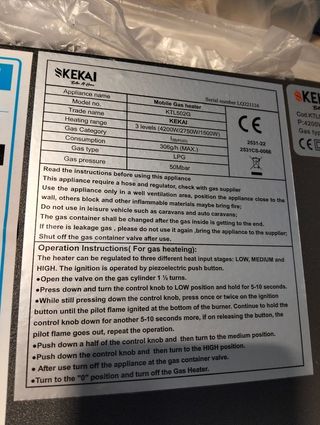 KEKAI - Estufa de gas plegable