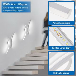 Aplique de pared LED 2 Piezas, 20W, 2250LM