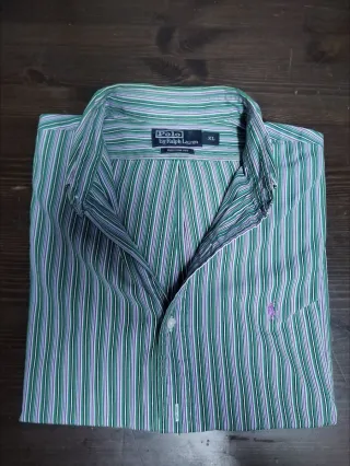 Camisa Polo Ralph Lauren Rayas Verde/Morado.