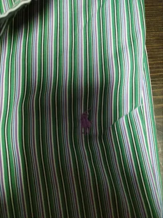 Camisa Polo Ralph Lauren Rayas Verde/Morado.