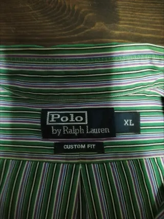 Camisa Polo Ralph Lauren Rayas Verde/Morado.