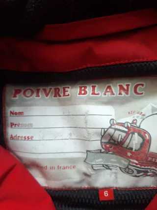 Buzo de nieve Poivre Blanc Talla 6 Años