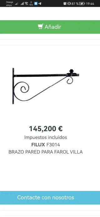 2 Brazos Farola Forja Villa
