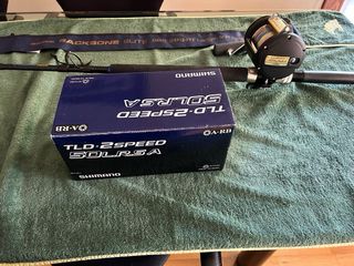 Carrete Shimano TLD 50 LRSA 2 Velocidades y caña