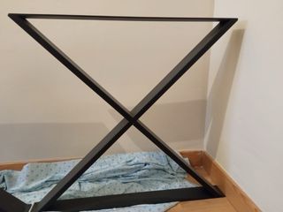 2 Patas Acero Negro Mesa