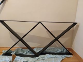 2 Patas Acero Negro Mesa