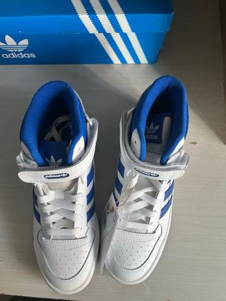 Adidas Forum Mid Talla 37 1/3 Azul Blanco