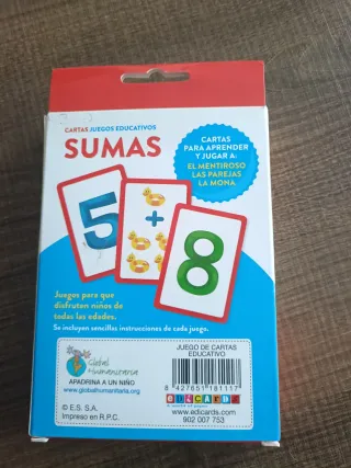 Juego de Cartas Educativas Sumas