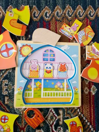 Lote 2 Puzles Infantiles Casa Hongo