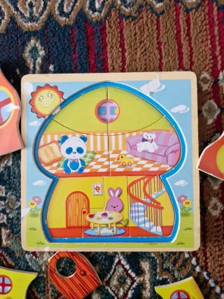 Lote 2 Puzles Infantiles Casa Hongo