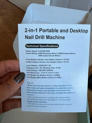 Torno Profesional Uñas 35.000 RPM