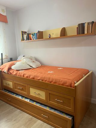 Cama nido con 2 colchones y leja