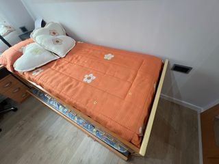 Cama nido con 2 colchones y leja