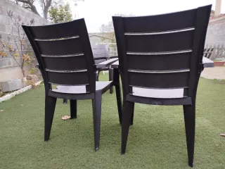 Pack 4 Sillas Exterior Apilables Marrón