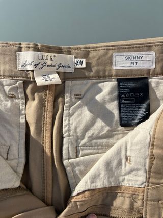 Pantalones H&M Marrones Slim Fit