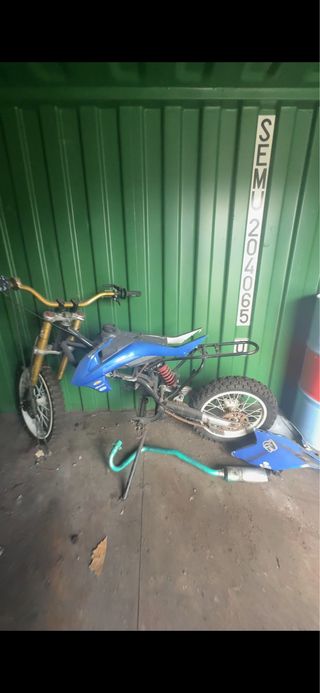 Chasis Pitbike Azul y Dorado