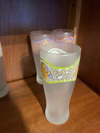 Juego 6 Vasos Cerveza Diseño Mosaico