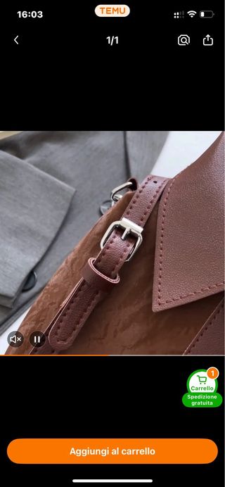 Borsa Shirt Design Mano/Tracolla Marrone