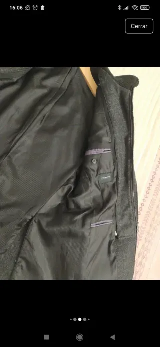 Abrigo Americana gris hombre