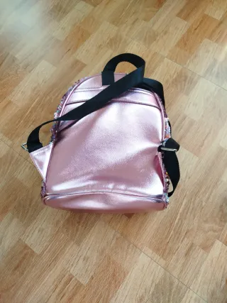 Mochila lentejuelas rosa y multicolor