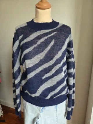 Jersey fino Scalpers rayas azul/gris y plata