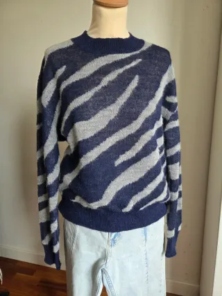 Jersey fino Scalpers rayas azul/gris y plata