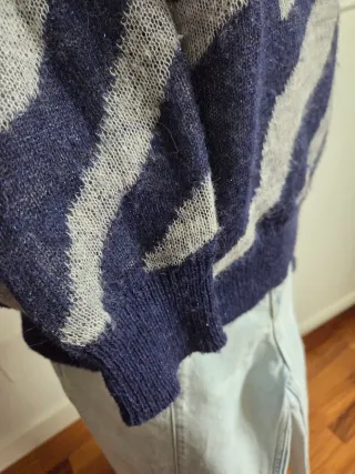 Jersey fino Scalpers rayas azul/gris y plata