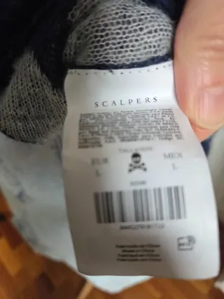 Jersey fino Scalpers rayas azul/gris y plata
