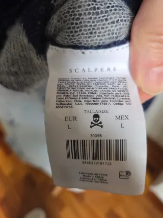 Jersey fino Scalpers rayas azul/gris y plata