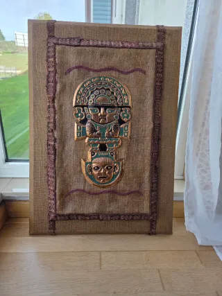 Cuadro Inca Tela Precolombina Metal y Tela