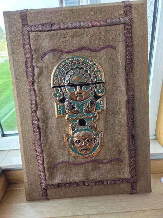 Cuadro Inca Tela Precolombina Metal y Tela