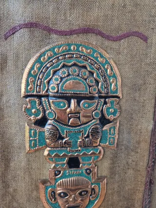 Cuadro Inca Tela Precolombina Metal y Tela