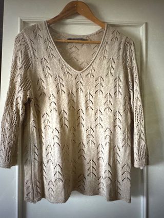 Jersey punto mujer beige