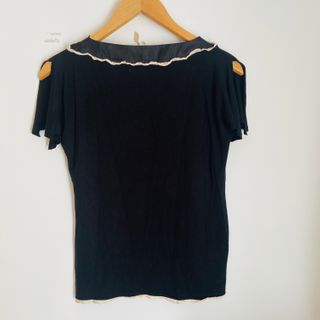 Top Y2K Zara negro bordado
