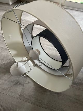 Lámpara de salón tela beige y gris