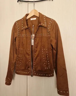 Chaqueta marrón mujer con tachuelas (talla S/36)