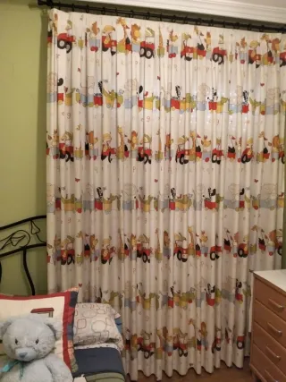 Cortinas infantiles animales tren