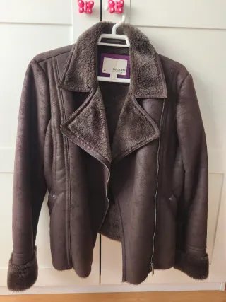 Chaqueta aviador forrada marrón talla 40