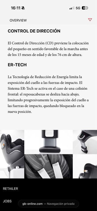 Silla coche gb Vaya i-Size Grupo 0+/1