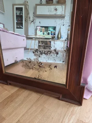 Espejo Vintage Caoba Adornos Tallados