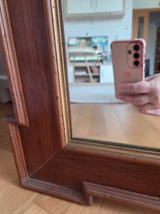 Espejo Vintage Caoba Adornos Tallados