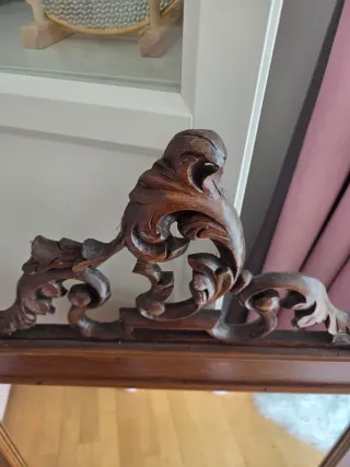 Espejo Vintage Caoba Adornos Tallados