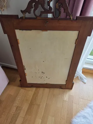 Espejo Vintage Caoba Adornos Tallados