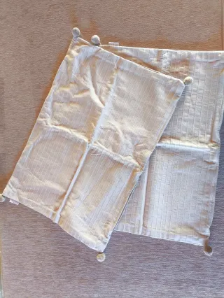 Fundas de cojín beige sin usar, 40cm x 57,5cm